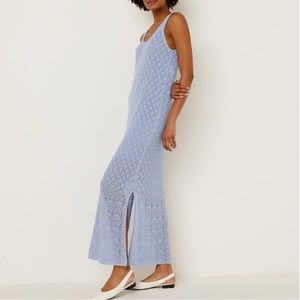 V-neck crochet dress